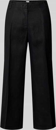 Brax Brax Straight Leg Leinenhose mit verk&uuml;rztem Schnitt in Black, Gr&ouml;&szlig;e 34
