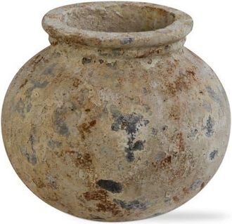 Tag Villa Rustic Decorative Antique White Bowl Vase for Home in Off-White at Nordstrom