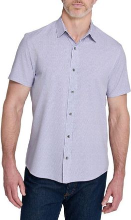 W.R.K Slim Fit Abstract Performance Short Sleeve Button-Up Shirt in White at Nordstrom, Size Xx-Large