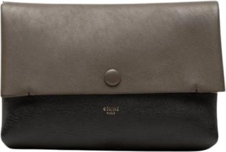 Celine Pre-owned Bicolor Leather Pouch - Dames - Vintage Clutch - Bruin - ONE Size - Leer - Vintage