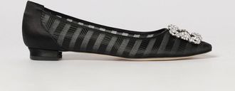 Manolo Blahnik Ballerine Hangisilaflat in organza di seta con fibbia gioiello