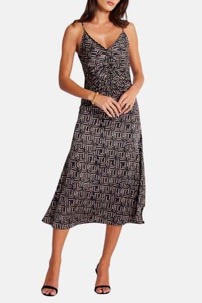 Bishop + Young Adria Ruched Front Dress in Retro Print at Nordstrom, Size X-Small