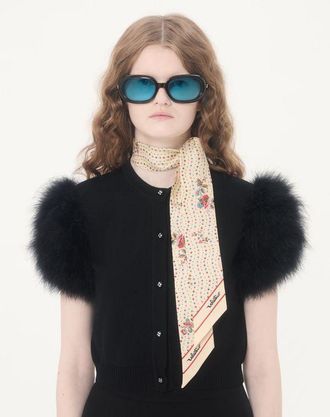 Valentino Garavani Scarf Bandeau Papier Floreal In Seta Donna BURRO UNI