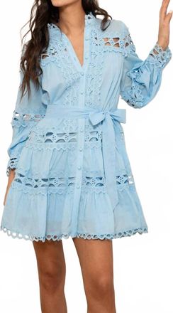 Choklate Paris Ellie Cotton Shirt Dress In Sky Blue