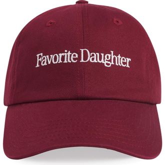 Favorite Daughter Classic Logo Cotton Twill Baseball Cap in Sangria Nights at Nordstrom