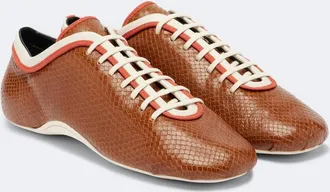 Dries Van Noten Snake-effect leather sneakers