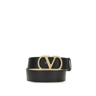 Valentino Garavani Belts, female, Black, Size: 90 CM Reversible VLogo Leather Belt