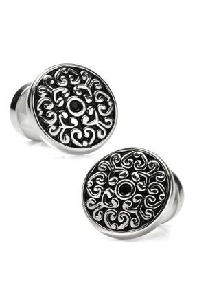 Cufflinks Inc. Filigree Round Cuff Links in Black at Nordstrom
