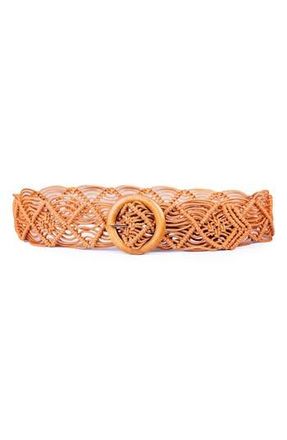 Linea Pelle Macrame Braided Belt in Toast at Nordstrom Rack, Size X-Large