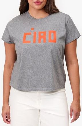 Clare Vivier Ciao Cotton Graphic T-Shirt in Grey Melange at Nordstrom Rack, Size Large