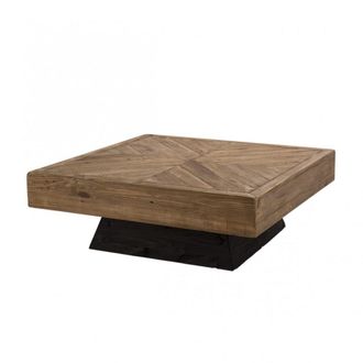 Macabane Mesa de centro cuadrada 99,5cm madera de pino reciclada