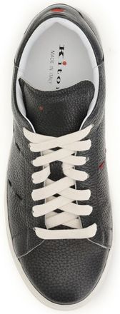 Kiton Mens Leather Sneakers Dark Grey Trainers