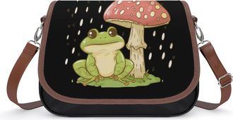 Generic Cute Frog Mushroom Crossbody Bags for Women Shoulder Messenger Bag Purse Handbags