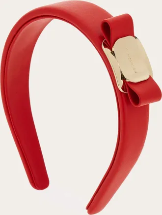 Ferragamo Women Vara Plate headband Red