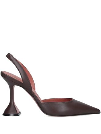 Amina Muaddi 90mm Holli hee pumps - women - Lambskin/Calf Leather/Calf Leather - 36 - Brown