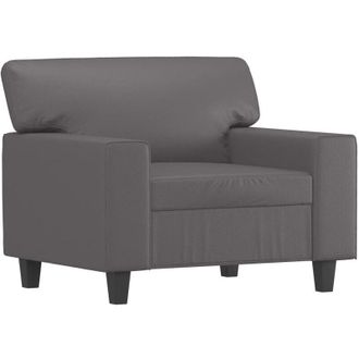 vidaXL Sill&oacute;n Cuero Sint&eacute;tico Gris 60 Cm Vidaxl