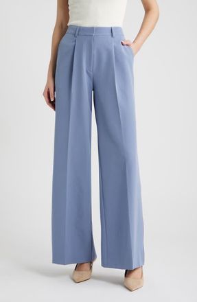 Boss Orange by Hugo Boss Tiwi High Waist Straight Leg Pants in Bright Blue at Nordstrom, Size 12