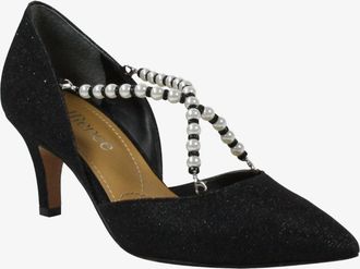 J. Rene&eacute; Womens Zayna Glitter Pump Heels In Black