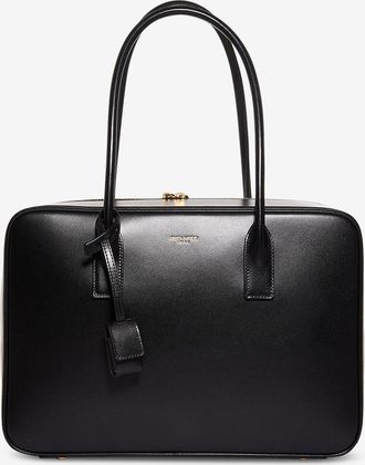 Saint Laurent Rechteckige Handtasche aus glattem Leder Sac de Jour