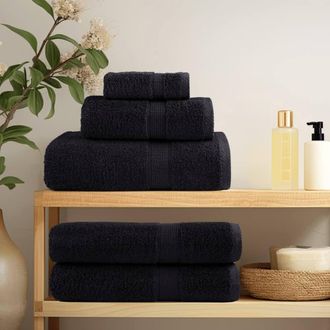 Berkfield Home Premium Towels SOLUND 4 pcs Black 100x200 cm 600 gsm