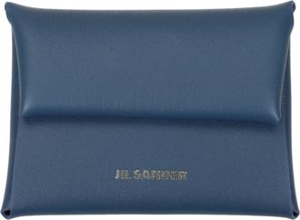 Jil Sander Folded Wallet Damen Blau/Ocean Leder