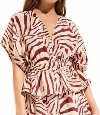 Marie Oliver Vesta Peplum Top In Lionfish