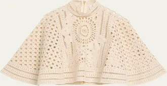 Zimmermann Indra Embroidered Cape