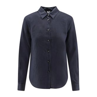 Aspesi Shirts, female, Blue, Size: 2XS Linen Shirt