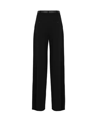 Max Mara Womens Wide-Leg Trousers Amico Black Triacetate