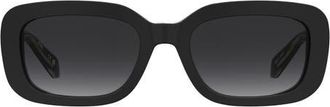Moschino 54mm Gradient Rectangular Sunglasses in Black/Dark Grey at Nordstrom