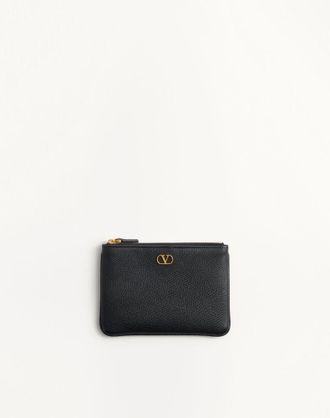 Valentino Garavani Pochette VLogo Signature In Vitello Granato Donna NERO UNI