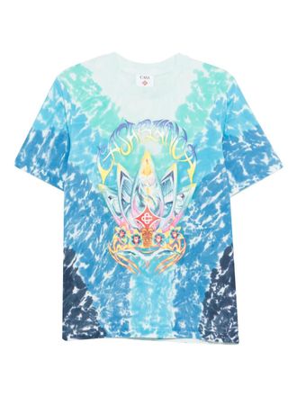 Casablanca lotus-print T-shirt - Blauw