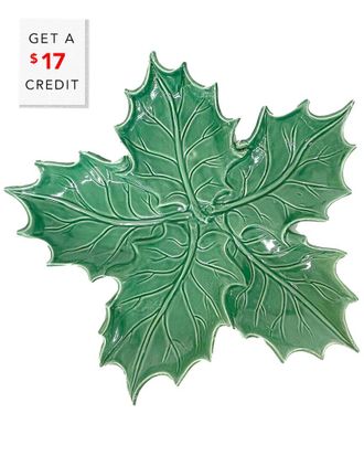 Vietri Vietri Lastra Evergreen Figural Holly Small Platter