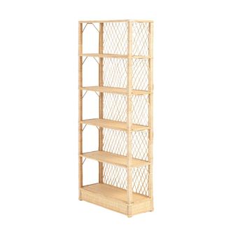 Hannun Estanter&iacute;a de mimbre trenzado a mano beige 65 x 140 x 26