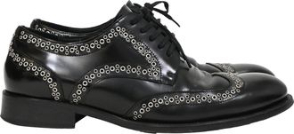 Dsquared2 x Vero Cuoio Eyelet Studded Oxford Shoes in Black Leather