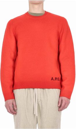 A.P.C. Edward Crewneck - Heren - Ronde hals truien - Rood - M - Wol - Truien & Vesten