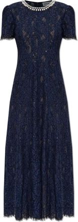 Self Portrait Kleedjes, Dames, Blauw, S, Kanten jurk