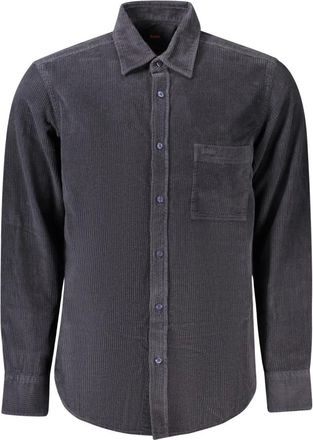 HUGO BOSS Relegant Corduroy Shirt - Heren - Overhemden - Blauw - Maat: XL Corduroy