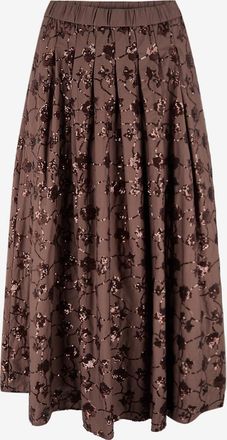 Max Mara Midirock aus Baumwolle mit Paillettenstickerei Tempra