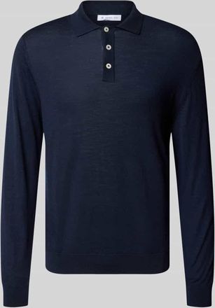 Manuel Ritz Regular Fit Poloshirt aus Schurwolle in Marine, Größe XXL