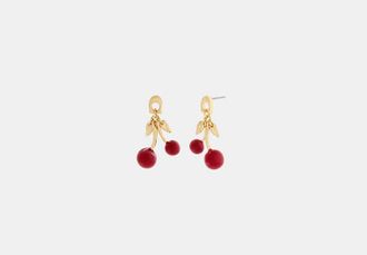 Coach Cherry Statement Drop Earrings