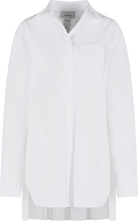 Sportmax Nespolo White Cotton Blend Shirt Dress