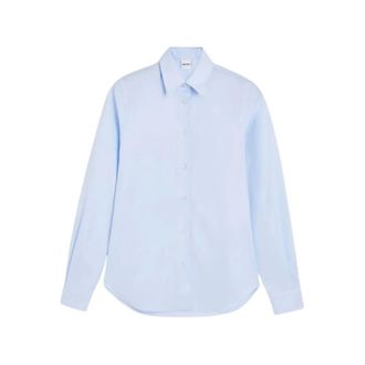 Aspesi Camisa recta popelin - Dames - Blouses & Shirts - Blauw - Maat: S Katoen