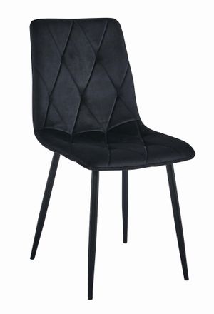 OEM Silla Libra - Terciopelo Negro / Patas Negras X 1