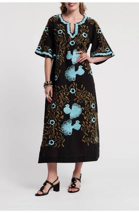 Frances Valentine Charming Caftan In Light Blue And Black