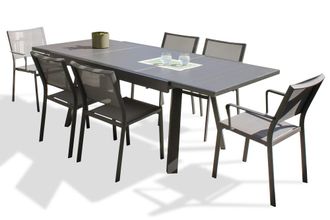 DCB Garden Conjunto de comedor de jard&iacute;n 6 plazas de aluminio