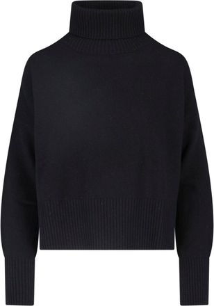 Maryya Black Virgin Wool-Cashmere Ribbed Turtleneck