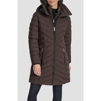 DKNY Stretch Packable Coat in Bitter at Nordstrom Rack, Size Medium