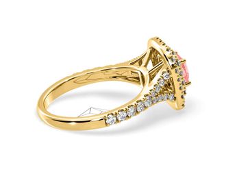 The Diamond Store Anastasia Pink Lab Diamond 1.30ct Halo Ring in 18K Yellow Gold - Elara Collection