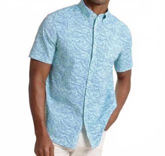 Southern Tide Shark Bait Brrr Intercoastal Short Sleeve Sport Shirt In Mint